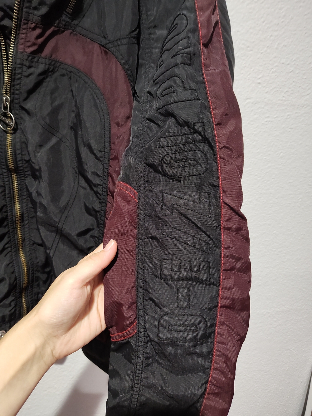 vintage Diesel Nylon men's Motorcycle/Racing Bomber Jacket size XL - Picture 4 of 15